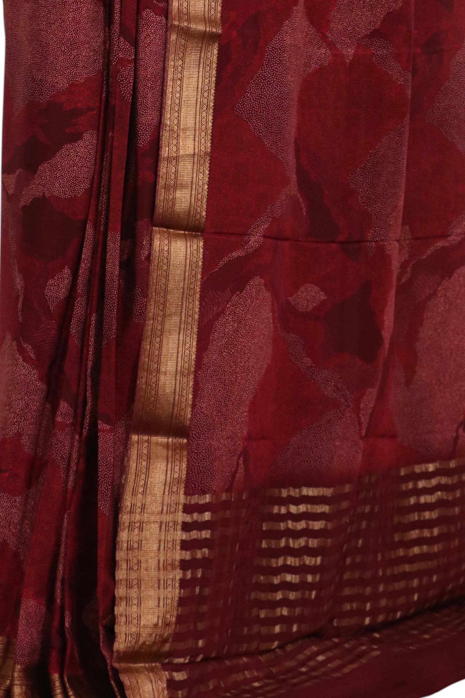 Pure Floral Zari Crepe Silk Saree AL206063